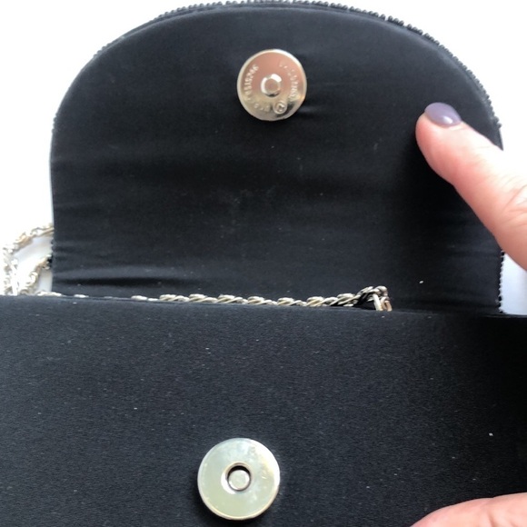 Made in Italy Black Clutch Beaded Evening Purse LP by Perfetto